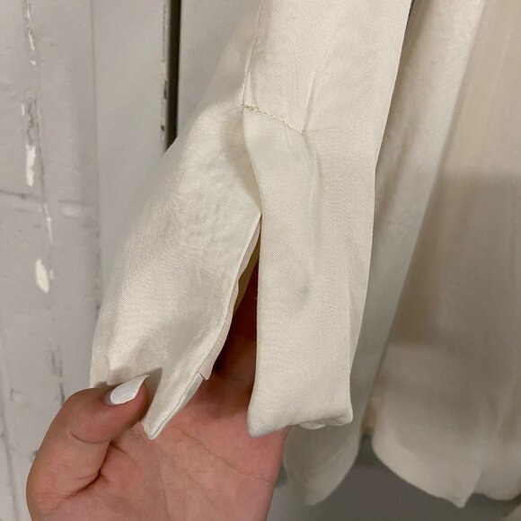 Zara Satin Blazer in Beige - Picture 3 of 4